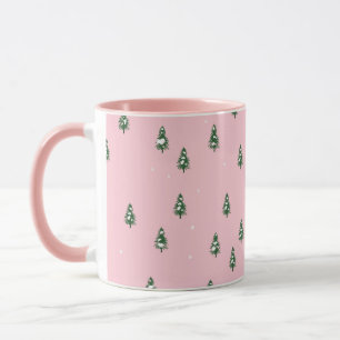 Minimalistisk Julgran-vinterskog på Rosa Mugg