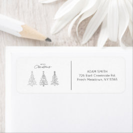 Minimalistisk Julgranar-Returadress Returadress Etikett