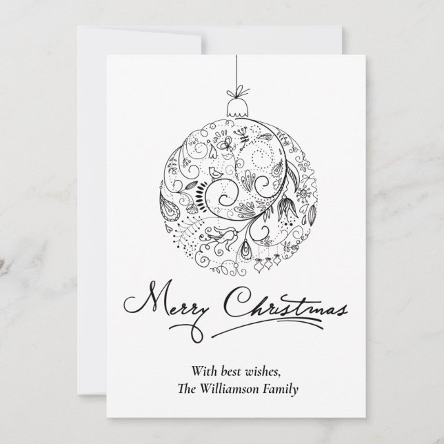 Minimalistisk julgransprydnad julkort (Framsida)