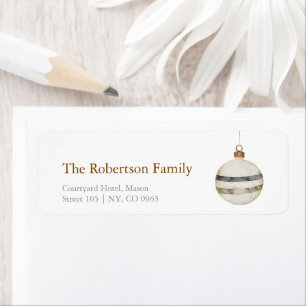 Minimalistisk julgransprydnad Klotformat ornament Returadress Etikett