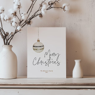 Minimalistisk julgransprydnadsboll helg vykort