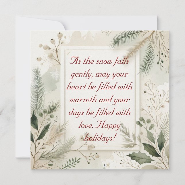 Minimalistisk julhälsningskort julkort (Framsida)