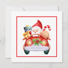 Minimalistisk juljul för vattenfärgen Santa Compan Julkort