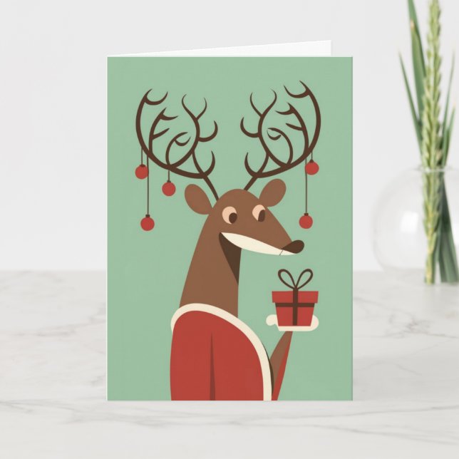 Minimalistisk julklappsgåva närvarande helgdag helgkort (Framsida)