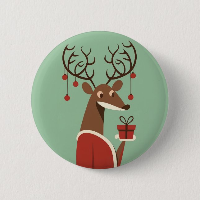 Minimalistisk julklappsgåva närvarande helgdag knapp (Framsida)