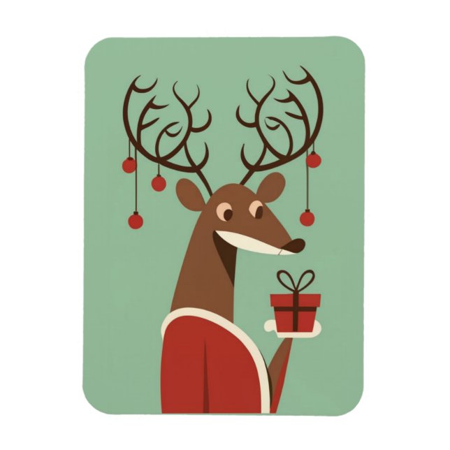 Minimalistisk julklappsgåva närvarande helgdag magnet (Vertikal)