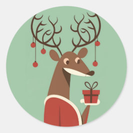 Minimalistisk julklappsgåva närvarande helgdag runt klistermärke