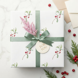 Minimalistisk julklappspapper med järnek presentpapper