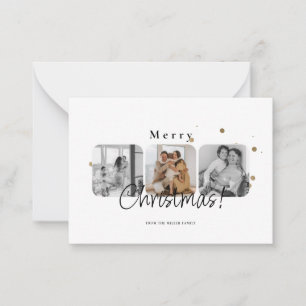Minimalistisk julkort familjefoto jul  anteckningskort