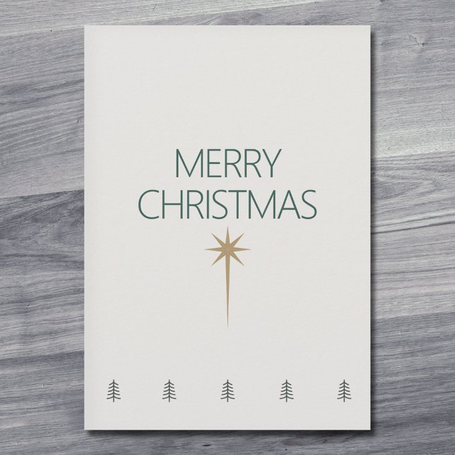 Minimalistisk julkort med guldstjärna (Gold Star Minimalist Christmas Card)