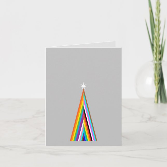 Minimalistisk julkort med regnbåge för högtiden helgkort (Framsida)