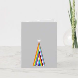 Minimalistisk julkort med regnbåge för högtiden helgkort