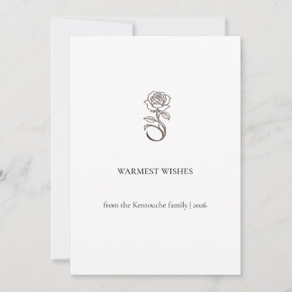 Minimalistisk julkort med ros, elegant varmaste ön