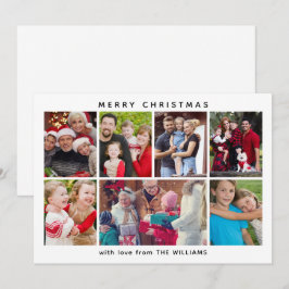 Minimalistisk julkort med sex foton för familjen