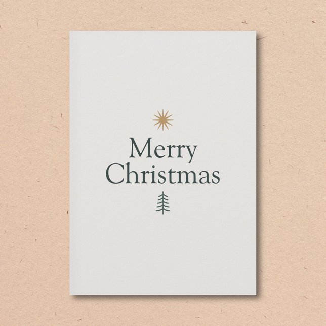 Minimalistisk julkort med stjärna och träd (Star & Tree Minimalist Christmas Card)