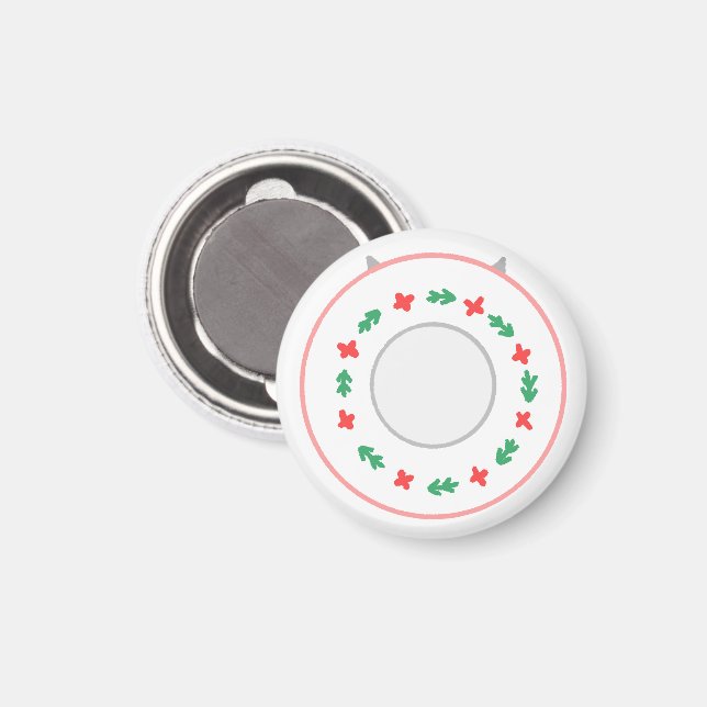 Minimalistisk julkrans julfat magnet (Front/Back)