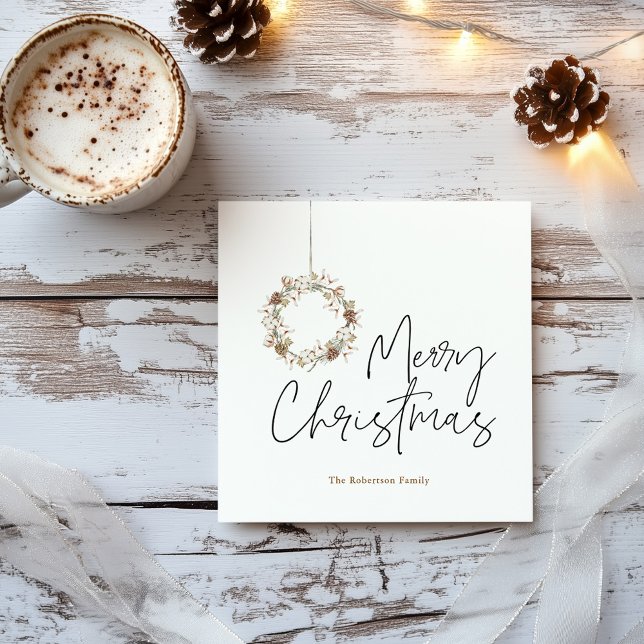 Minimalistisk julkrans julkort (Skapare uppladdad)