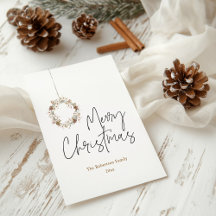 Minimalistisk julkrans julkort