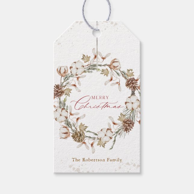 Minimalistisk julkrans presentetikett (Framsidan)