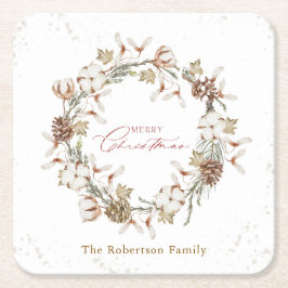 Minimalistisk julkrans underlägg papper kvadrat