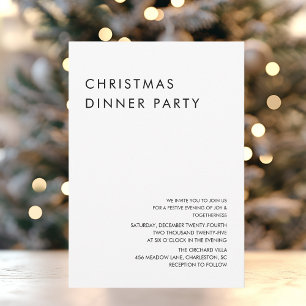 Minimalistisk julmiddag Party Inbjudningar