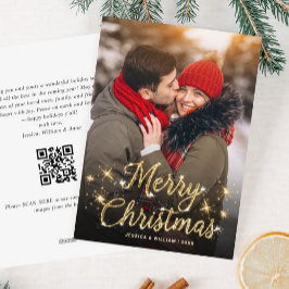 Minimalistisk JulpHOTO Hälsning QR-kod Julkort