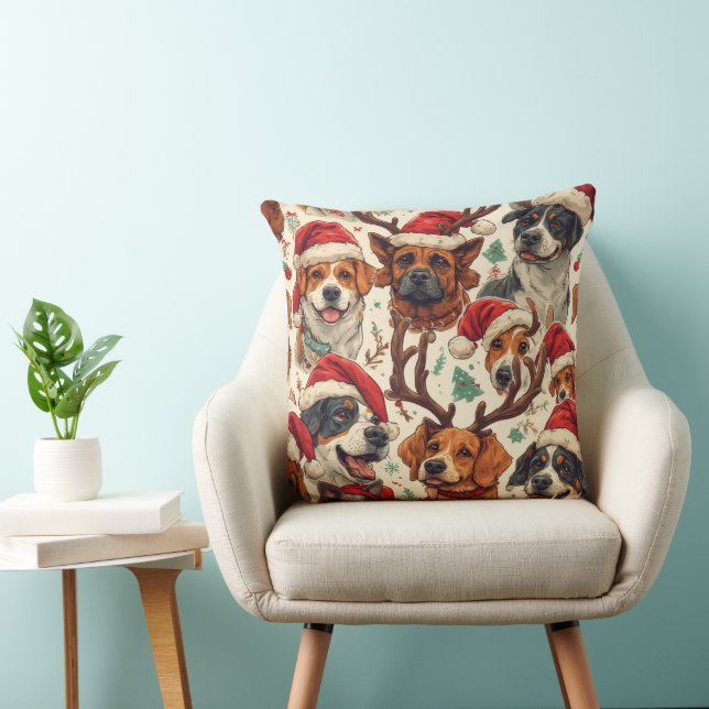 Minimalistisk julpresent för hundälskare | Festlig Kudde (Stol)