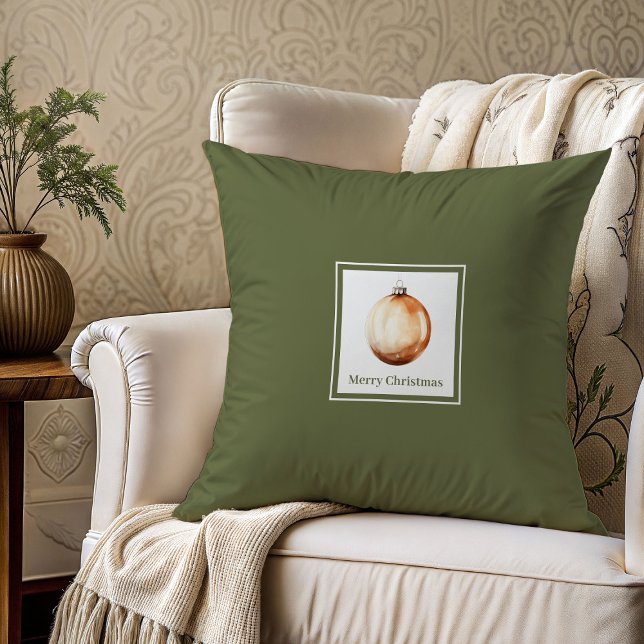 Minimalistisk julpresent med familjenamnet i neutr kudde (Minimal neutral tones family name Christmas gift pillow

)