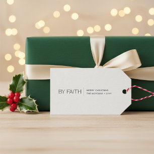 Minimalistisk julpresentkort med religiös tema 'Av Presentetikett