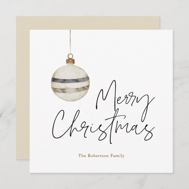 Minimalistisk julprydnad Boll Julkort (Fram/baksida)
