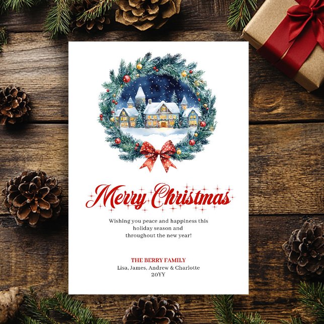 Minimalistisk julscen Designers julkort (Minimalist Holiday Scene Designer Greeting Card)