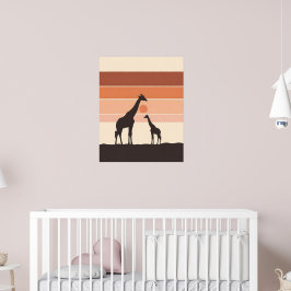 Minimalistisk Jungle Giraffe Art Poster