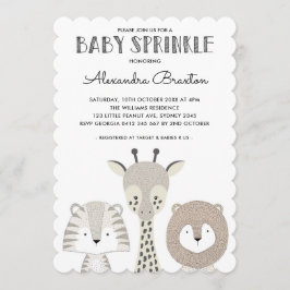 Minimalistisk Jungle Safari Baby Sprinkle-inbjudan Inbjudningar