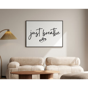 Minimalistisk "Just Breathe"-hjäll ger enkel typog Poster