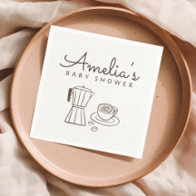 Minimalistisk kafétema baby shower