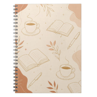 Minimalistisk kaffe & böcker Academia anteckningsb Anteckningsbok