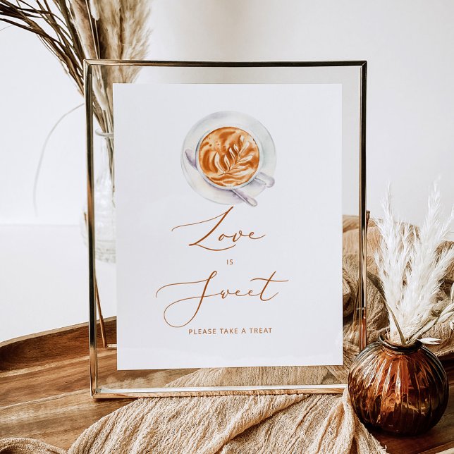 Minimalistisk kaffe Kärlek är sött, ta en godsak Poster (Skapare uppladdad)