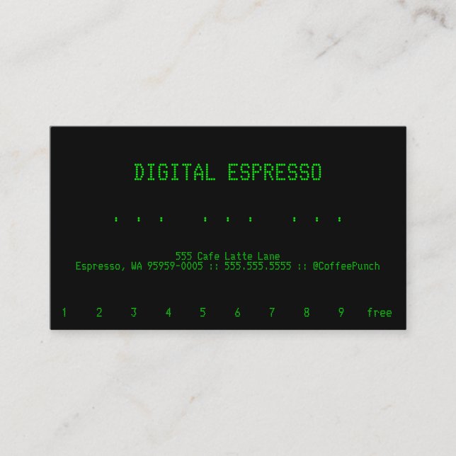 Minimalistisk Kaffe-lojalitetsbelöningsspårning Lojalitetskort (Framsida)