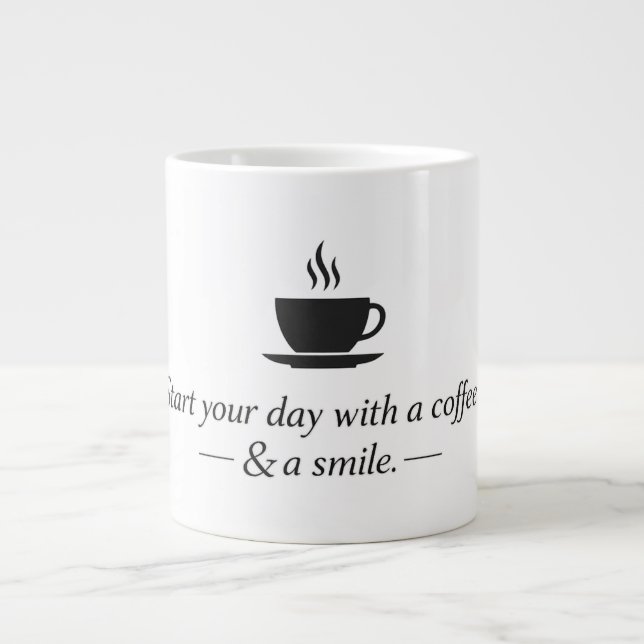 Minimalistisk kaffecitatdesign – modern typografi jumbo mugg (Framsidan)