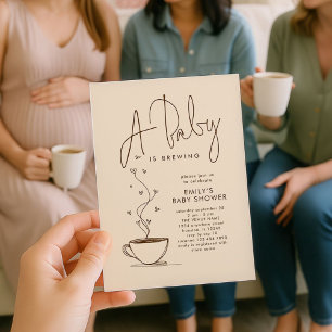 Minimalistisk kaffefågelbé Baby är en brasslare Inbjudningar