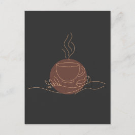 Minimalistisk kaffekonst - kaffe älskare vykort