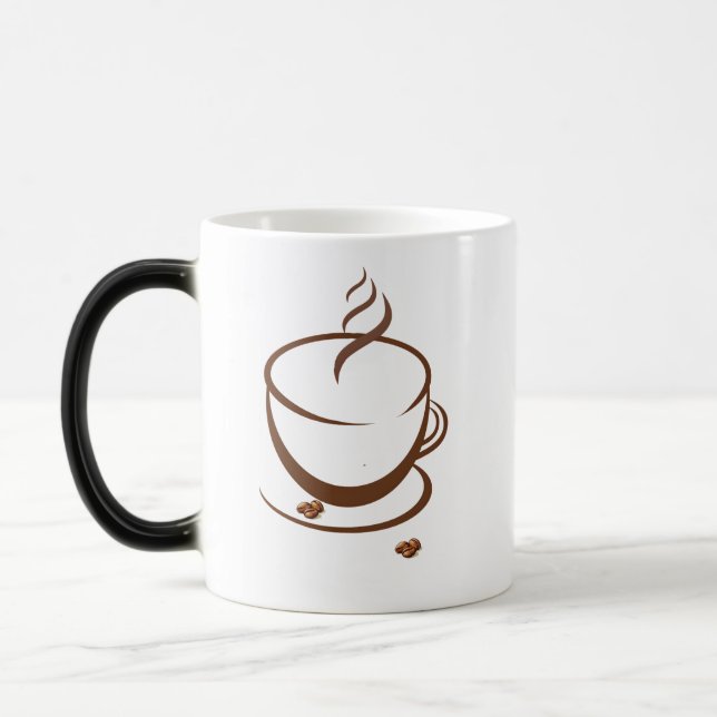 Minimalistisk kaffekopp Linjekonstmugg med rostad  (Vänster)