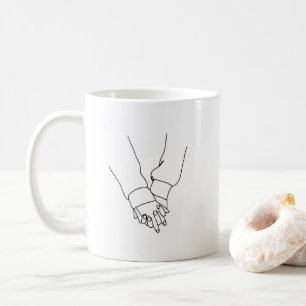 Minimalistisk kaffemugg med linjekonst förhållande