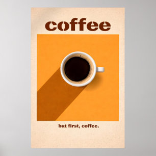 Minimalistisk kaffeposter, modern kökskonst poster