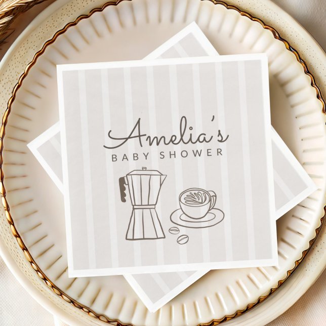Minimalistisk Kaffetematisk Bebis Shower Pappersservett (Skapare uppladdad)