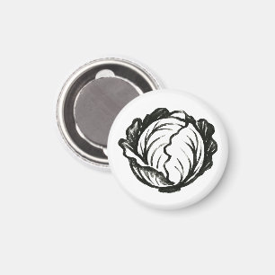 Minimalistisk kål - fet Bläck-vegetativ design på Magnet