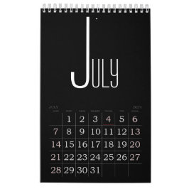 Minimalistisk kalender för svart färg