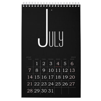 Minimalistisk kalender för svart färg