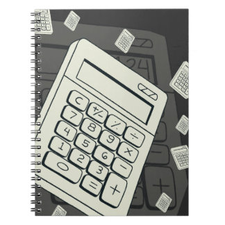 Minimalistisk kalkylator och illustration av matem anteckningsbok