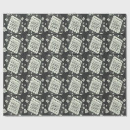Minimalistisk kalkylator och illustration av matem presentpapper